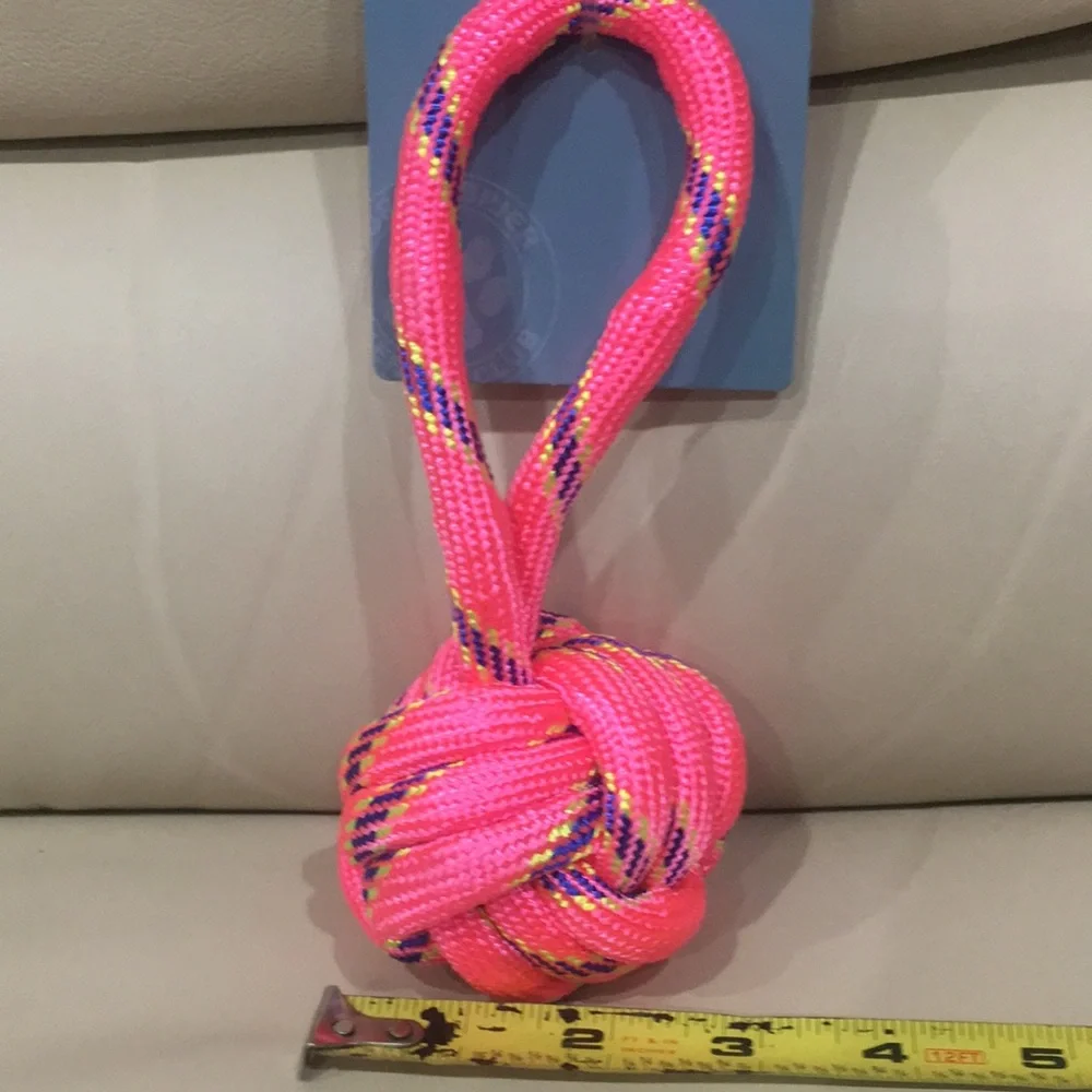 NWT Dog Rope Knot Toy Pink Blue Yellow